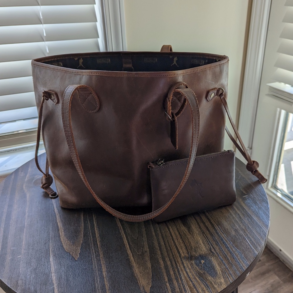 Large Leather Tote Bag and Wallet